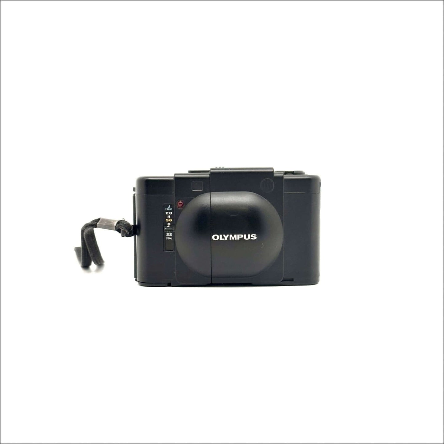Olympus XA used 35mm vintage film camera in fine working condition, showing minor body scratches.