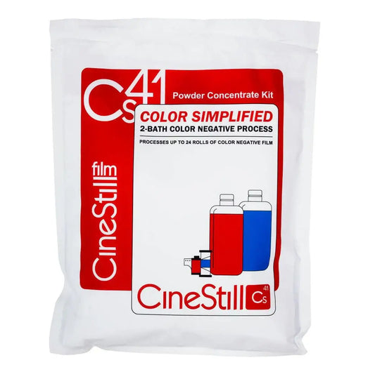Cinestill Cs41 Powder Developing Kit for C-41 Color Films, processes up to 24 rolls of color-negative film at home.
