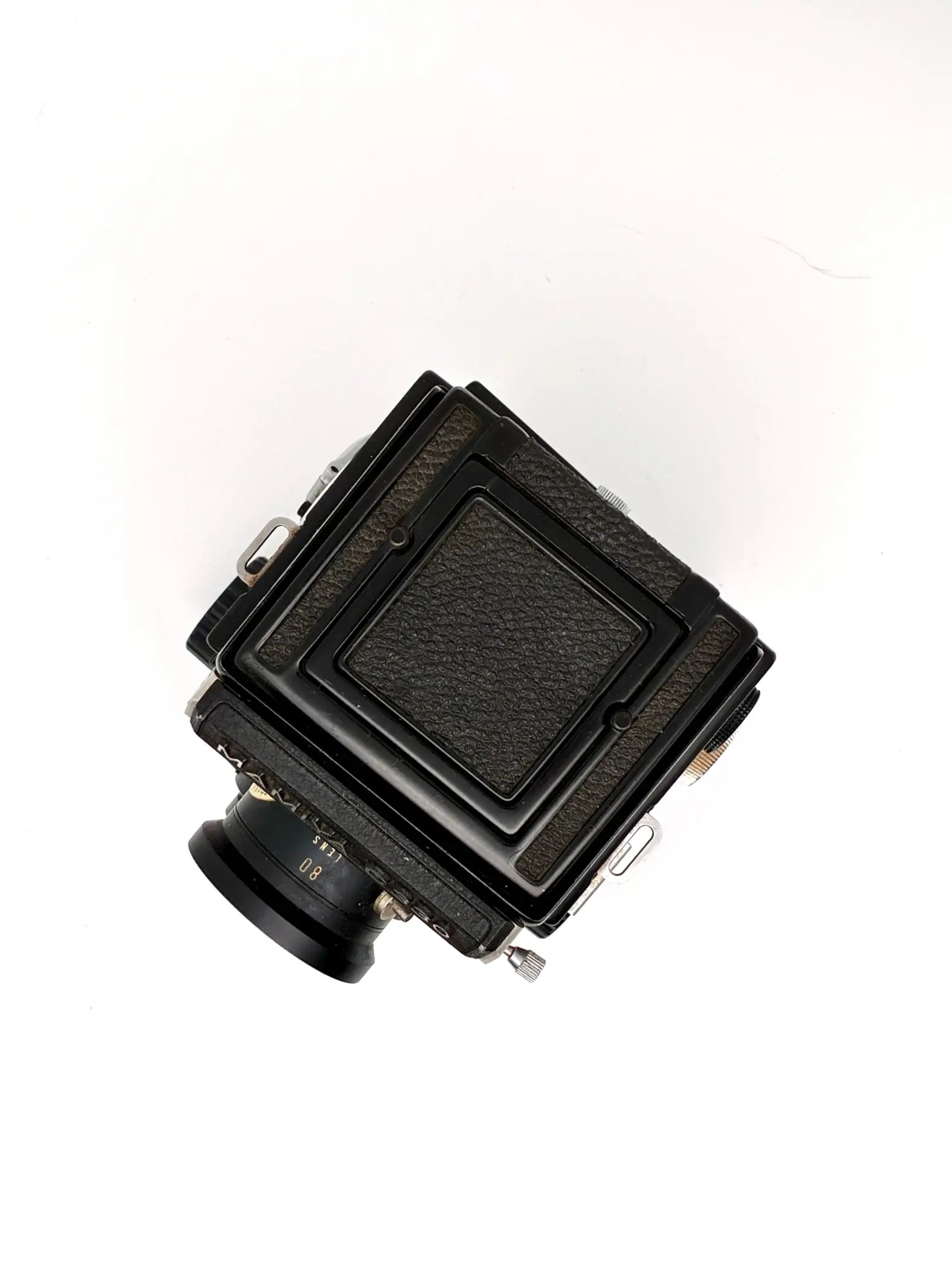 Vintage camera lens on a white background