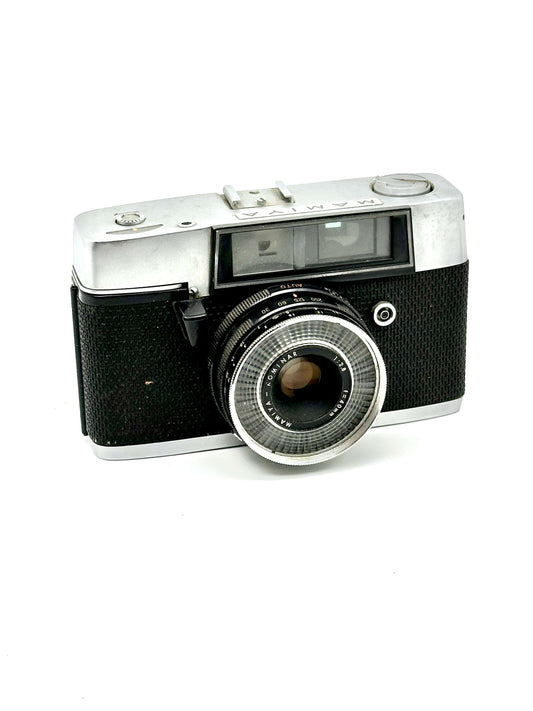Mamiya Kominar Vintage 35mm Rangefinder Film Camera with 40mm f2.8 lens and Auto mode.