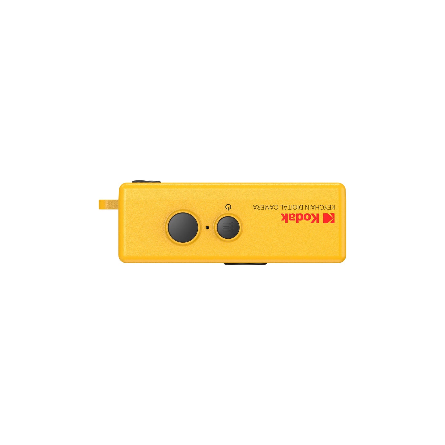 PRE-ORDER Kodak Charmera Keychain Digital Camera top view in vibrant yellow.