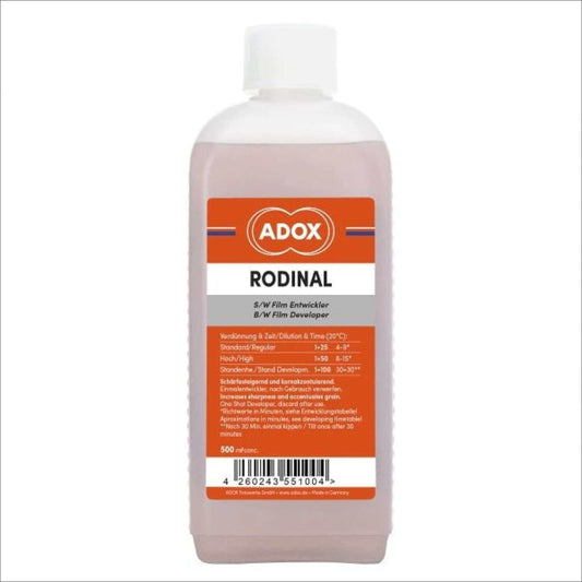 Adox Rodinal R09 BW film developer liquid 500 ml, acutance enhancing formula for black and white photography.