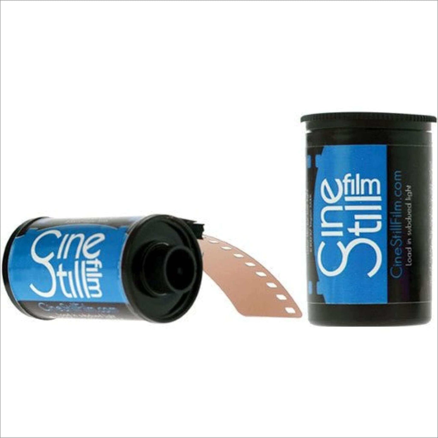 Cinestill 50D Color 35mm film canister with exposed film strip, designed for high-resolution photography.